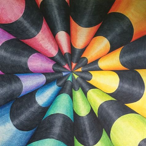 Color Illusion Art, Optical Art Painting, Optical Illusions Art Colorful, Optical Illusion Art For Kids, Creative Color Wheel Projects, Art Optical Illusions, Creative Color Wheel, Canvas Painting Patterns, Op Art Projects