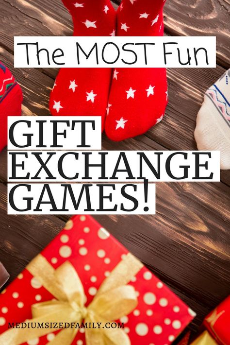 These gift exchange games have themes that your guests will love! A great Christmas idea that makes gift giving even more fun. Perfect for families and they're unisex for work or groups. Gift Exchange Themes, Chinese Gift Exchange, Christmas Gift Exchange Ideas, Christmas Gift Exchange Party, Gift Exchange Ideas, Family Gift Exchange, Gift Exchange Party, Christmas Gift Exchange Games, Christmas Gift Games