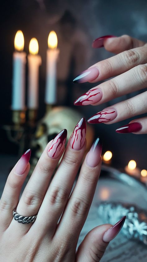 Get into the Halloween spirit with these eye-catching acrylic nails! Featuring a striking blood drip design, these nails are perfect for adding a spooky touch to your costume or simply celebrating the season. Pair them with a dark outfit for a look that’s both eerie and chic!
#octobernails #acrylicnails #halloweennails #nailsdesign #nailsinspiration Halloween Blood Splatter Nails, Blood Nails, Splatter Nails, Dark Outfit, Blood Drip, Drip Design, October Nails, Drip Nails, Nails Halloween