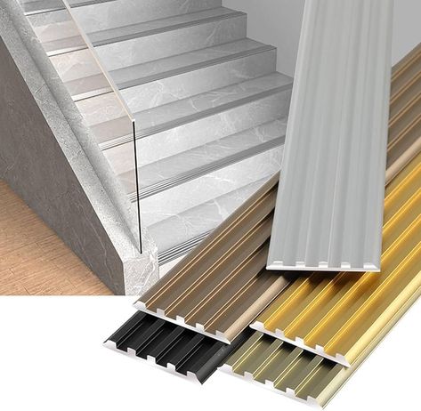 The material that is put on the front border of each step is called anti slip Stair Nosing. It offers extra traction to stop slipping and falling in addition to shielding the stairway’s edge from damage. Anti Slip Stairs, Stairs Edge, Aluminium Door, Door Thresholds, Stair Tread, Stair Nosing, Aluminium Doors, Stair Treads, Slip And Fall