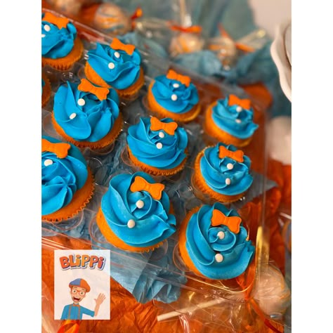 Blippi Pull Apart Cupcakes, Blippi Birthday Cupcake Ideas, Blippi Birthday Party Outside, Blippi Vehicles Birthday, 2nd Birthday Blippi Theme, Blippi Photoshoot, Blippi Birthday Shirt Ideas, Blippi Third Birthday, Blippi Birthday Theme