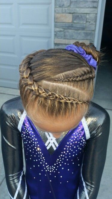 Cute hair for little girls during competitions or practice... Gymnastics, cheerleading, etc Gymnastics Hair For Practice, Gymnastics Hairstyles For Practice, Gymnastics Hairstyle, Gymnast Hair, Gymnastics Meet Hair, Competition Hair, Gymnastics Hair, Cheer Hair, Sport Hair