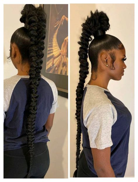 High Top Braided Ponytail Black Women, High Braided Ponytail For Black Women, Bubble Ponytail Hairstyles Black Women, Tribe Hairstyles, March Hairstyles, Goddess Ponytail, Simple Braid Hairstyles, Ponytail Black Women, Bangs Inspiration