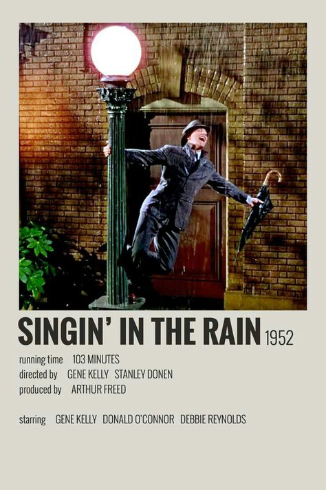 Singing In The Rain Movie Poster, Singing In The Rain Movie, Singing In The Rain Aesthetic, Singing In The Rain Poster, Film Cards, Show Polaroid Poster, The Rain Movie, Movie Recommendations, Iconic Movie Posters