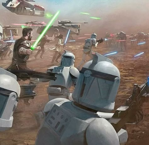 Star Wars Clones, Battle Of Geonosis, Star Wars Attack Of The Clones, Clone Wars Art, Star Wars Trooper, Clone Troopers, Star Wars Facts, Attack Of The Clones, Star Wars Concept Art