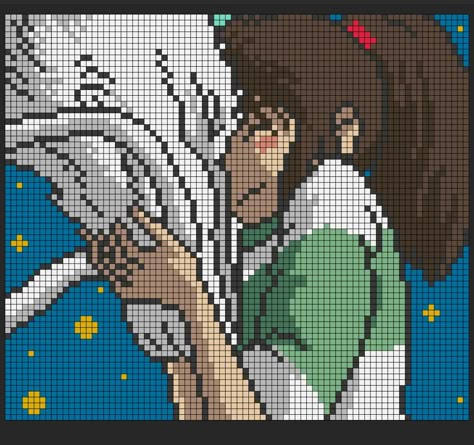 Crochet Graph Patterns Anime, Howls Moving Castle Pixel Art Grid, Pixel Art Ideas Anime, Studio Ghibli Pixel Art Grid, Pixel Art Ghibli, 32 By 32 Pixel Art, Anime Pixel Art Grid, Studio Ghibli Pixel Art, Ghibli Pixel Art