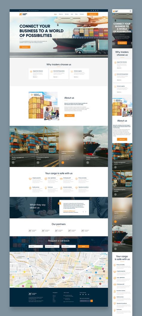 Logistics Landing Page Design, Case Studies Web Design, Website Corporate Design, Logistics Website Design Inspiration, Website Design Ideas Layout, Landing Page Layout Design, Landing Page Website Design, Logistics Website Design, Transportation Website