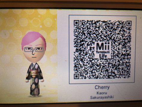 Tomodachi Life QR code #anime #sk8anime #sk8theinfinity #sk8 #cherryblossom #matchablossom Tomadochi Life Qr Codes, Mii Qr Codes Anime, Mii Characters Aesthetic, Character Aesthetic, Qr Code, Cherry Blossom, Blossom, Coding, Anime