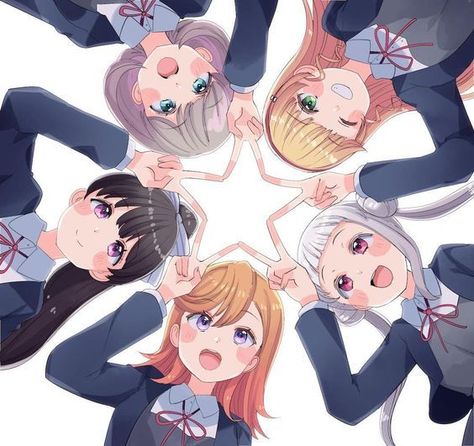 Anime Group Of Friends, Group Pfp, Hanamaru Kunikida, Besties Pictures, Best Friends Cartoon, Friends Illustration, Bff Drawings, Anime Group, Anime Friendship