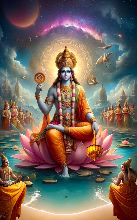 Narayana Lord Wallpaper, God Vishnu Images, Lord Vishnu Art, Lord Narayan, Vishnu God, Shree Krishna Wallpapers, Pictures Of Shiva, Roman Gods, Lord Photo