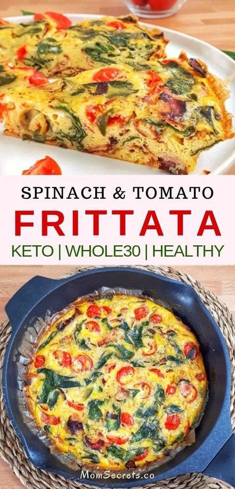 Keto Frittata Recipes Low Carb, Egg Spinach Tomato Frittata, Frittata Recipes Keto, Frittata Recipes For Two, Tomato And Spinach Frittata, Keto Frittata Recipes Breakfast, Egg Fritata Recipe Healthy, Low Calorie Frittata Recipes, Breakfast Frittata Recipes Healthy