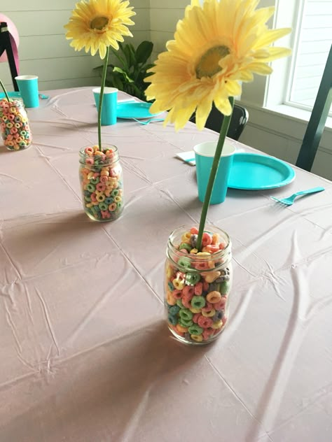 Pancake And Pajama Party Ideas Birthday Brunch, Pancakes And Pajamas First Birthday Party, Birthday Breakfast Party Decor, Breakfast Birthday Party Decorations, Pancake Birthday Breakfast, Pajama Party Centerpieces, Pancakes And Pjs Birthday Party, Pancake First Birthday Party, Pancake Party Decorations