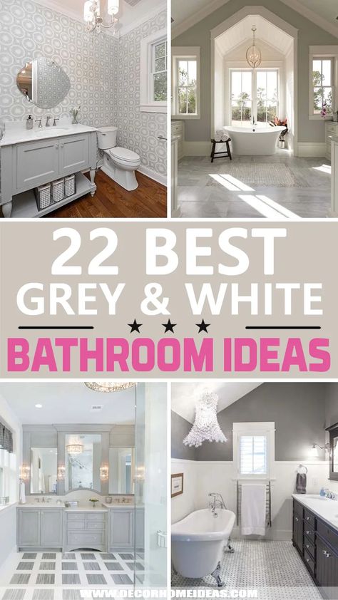 Grey And White Bathroom Ideas, Small Grey Bathrooms, Grey Bathroom Floor, Grey Marble Bathroom, Halloween Decorations Diy, Light Grey Bathrooms, White Bathroom Ideas, Small White Bathrooms, Best Bathroom Paint Colors