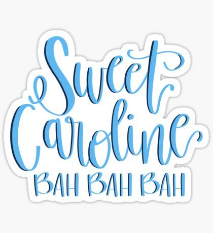 "Sweet Caroline" Stickers by kelseyhaver | Redbubble Vinyl Purse, Unc Chapel Hill, Sweet Caroline, University Of North Carolina, Water Bottle Stickers, Sticker Collection, Black And White Design, Hand Lettered, Wall Art Canvas Prints