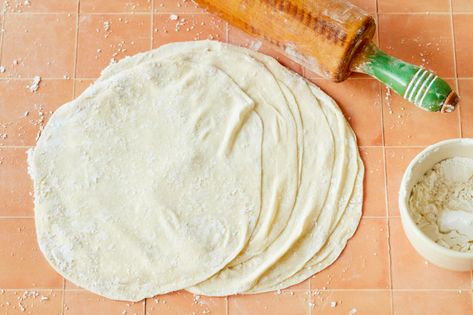 Homemade Phyllo Dough Recipe (Filo Pastry) - Gemma’s Bigger Bolder Baking Homemade Phyllo Dough, Filo Dough, Corn Tortilla Recipes, Phyllo Dough Recipes, Strudel Recipes, Bigger Bolder Baking, Easy Puff Pastry, Baking Hacks, Filo Pastry