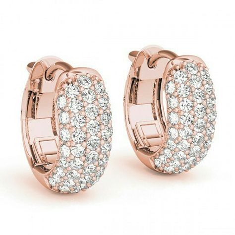 Vanita Diamond Hoops Earrings In 18k Gold || 42413 onwards || http://tinyurl.com/ya9teaxn Edelweiss Jewelry, Pave Diamond Earrings, Diamond Huggie Earrings, Diamond Huggies, Diamond Decorations, Huggie Earring, Diamond Hoop Earrings, Huggie Earrings, Opal Earrings