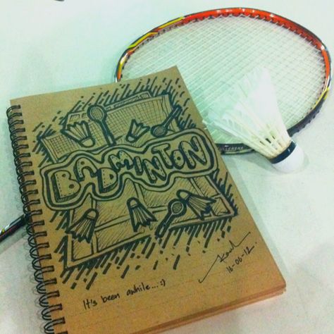 Badminton doodle by Kosol T. Badminton Cover Page, Badminton Doodle, Project Border, Diary Cover Design, Project Cover, Badminton Games, Project Cover Page, File Decoration, File Decoration Ideas