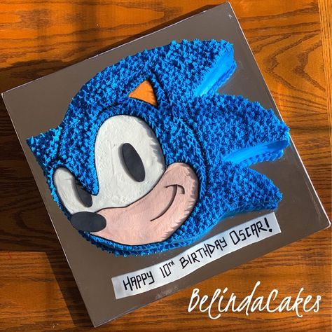 Diy Sonic Cake Easy, Sonic Cakes For Boys Easy, Easy Sonic Cake, Diy Sonic Cake, Sonic Cakes, Sonic The Hedgehog Birthday Party Cake, Sonic Cakes For Boys, Sonic Birthday Cake, Sonic The Hedgehog Cake