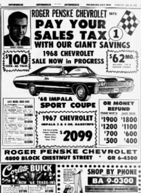 Vintage Car Advertisements, Chevy Chase 70s, Old Car Advertisements, Chevy Dealerships, Used Car Lots, Muscle Car Ads, 1958 Chevy Apache, Chevrolet Dealership, Car Lot