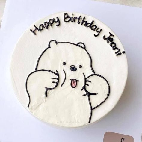 Tårta Design, Birthday Cake For Boyfriend, Kue Macaroon, Small Birthday Cakes, Cake For Boyfriend, Cake Cafe, Korean Cake, Funny Birthday Cakes, Simple Cake Designs