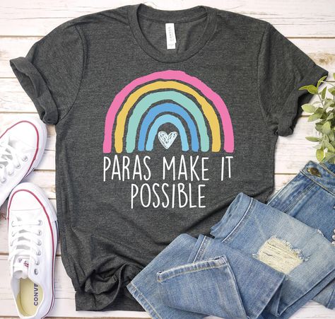 Paras Make It Possible - Paraprofessional Shirt,Special Education Teacher Shirt,Para Shirt,Teacher Aide,Teacher Assistant,Paraeducator Shirt ------------------------------------------------------- A B O U T - T H I S - T S H I R T ------------------------------------------------------- Paras Make It Possible - Paraprofessional Shirt,Special Education Teacher Shirt,Para Shirt,Teacher Aide,Teacher Assistant,Paraeducator Shirt Available in size : XS, S, M, L, XL, 2XL, 3XL Available in color  * Blac Als Awareness, Occupational Therapy Shirts, Education Shirts, Counselor Gifts, Kindergarten Teacher Shirts, Teachers Aide, Warriors Shirt, Ribbon Shirt, Rainbow Shirt