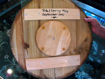 MAY DAYS: DIY Wine Barrel Lid Lazy Susan Diy Wine Barrel, Diy Lazy Susan, Galvanized Tub, Lazy Susans, May Days, Whiskey Barrel, Diy Wine, Bits And Pieces, Wine Barrel