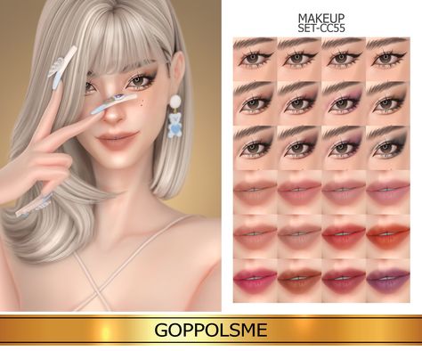 Mod Makeup, Cc Packs, Sims 4 Tsr, Makeup Cc, Anime Makeup, Sims 4 Cc Makeup, Sims 4 Cc Skin, Sims 4 Cc Folder, Tumblr Sims 4