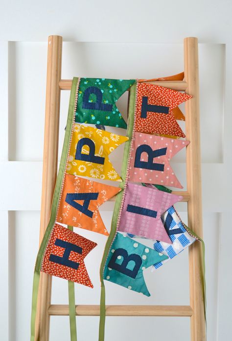 Cloth Birthday Banner, Sew Happy Birthday Banner, Happy Birthday Garland Diy, Happy Birthday Fabric Banner, Reusable Birthday Banner, Quilted Happy Birthday Banner, Handmade Birthday Banner, Fabric Happy Birthday Banner, Homemade Birthday Banner