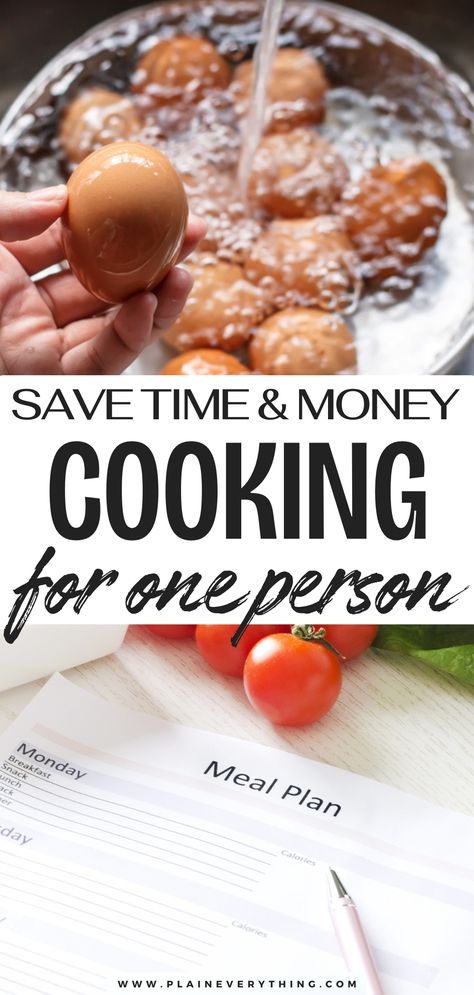 Save Time & Money Cooking For One On A Budget Meal Plan For One Person, Cook For One Person, Food For One Person, Meal Plan For One, Cook For One, Food For One, Affordable Meals, Save Money On Food, Budget Tracking