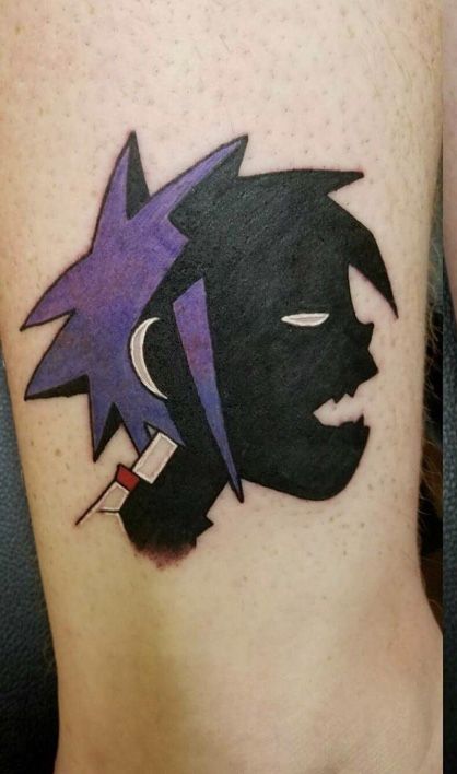 2d Gorillaz Tattoo Design, Gorillaz Tattoos, Gorillaz Tattoo Ideas, Regular Show Tattoo, Lily Tattoo Design, Universe Tattoo, P Tattoo, Gorilla Tattoo, Gamer Tattoos