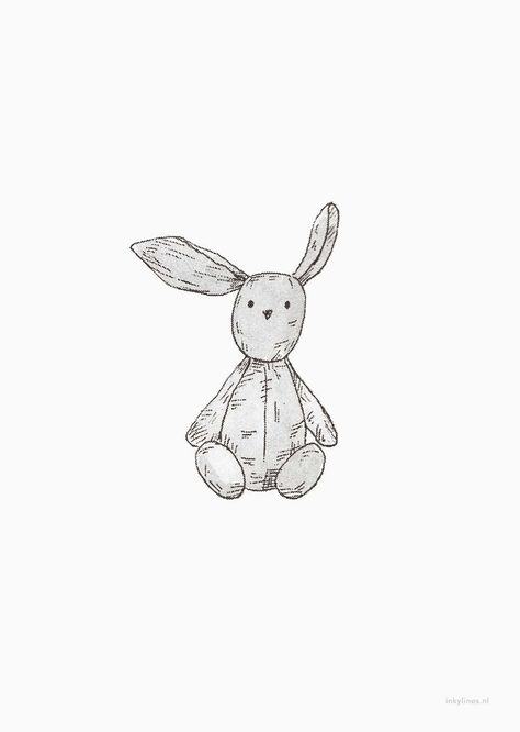 Teddy Drawing, Bunny Stuffed Animal, Love Patience, Stuffed Rabbit, Animal Sketch, Rabbit Drawing, Bunny Tattoos, 동화 삽화, Tattoo Zeichnungen