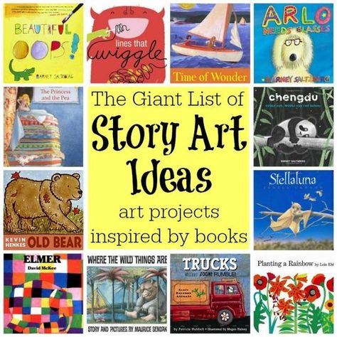 Picture Books And Art Projects, Art Lessons For 1st Grade, Art With Books Craft Ideas, 1st Grade Book Activities, Art Projects With Books, Story Art Ideas, Literacy Art Activities, Grade 1 Art Ideas, Story Time Ideas