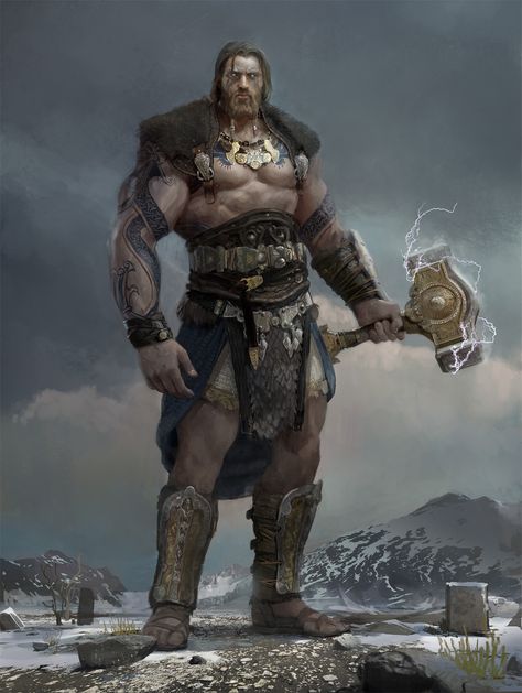 ArtStation - [Odin : Valhalla Rising] THOR Norse Concept Art, Norse Character Design, Dnd Superhero, Viking Rpg, Marvel Tribute, Valhalla Rising, Thor Characters, Viking Character, Norse Myth