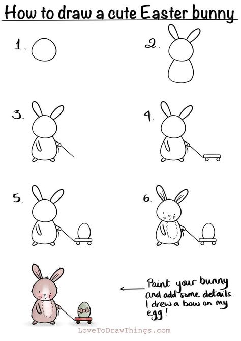 Draw Beginner, Beginner Drawing Tutorial, Beginner Drawing, Easter Drawings, Bunny Drawing, Easy Drawings For Kids, Cute Easter Bunny, Easy Doodle Art, Easy Doodles Drawings