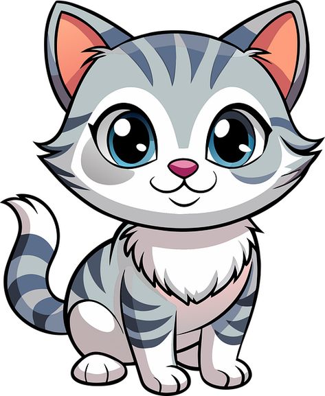 Download Ai Generated, Cat, Feline. Royalty-Free Vector Graphic Cat Cartoon Images, Cute Cat Clipart, Cat Animation, Cartoon Cat Drawing, Sara Kay, Cartoon Cats, Cat Png, Kitty Art, Cat Stock