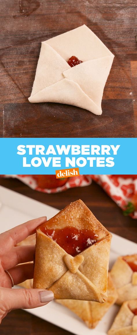 Strawberry Love NotesDelish Strawberry Notes, Strawberry Love, Valentine's Day Treats, Valentines Snacks, Valentines Baking, Valentine Desserts, Valentines Day Desserts, Valentines Day Food, Valentine's Day Recipes