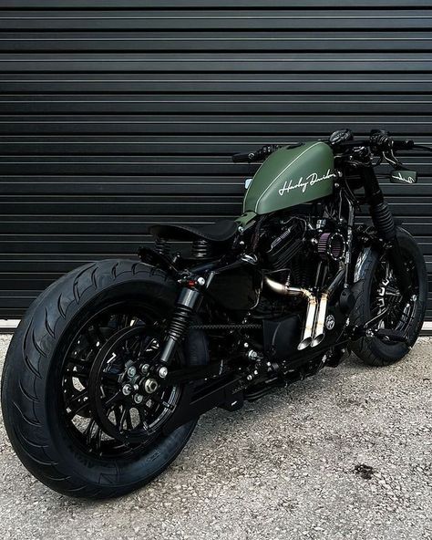 Harley Davidson 48 Bobber, Harley Bikes Motorcycles, Harley Davidson Iron 883 Custom, Harley 48 Custom, Custom Bikes Motorcycles, Iron 883 Custom, Bikes Aesthetic, Harley Davidson Motorcycles Sportster, Harley 48