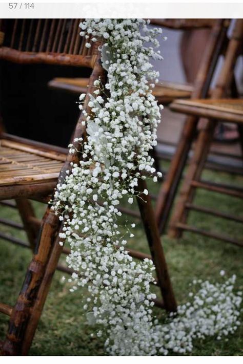 Wedding Ceremony Chairs, Gypsophila Wedding, Ceremony Chairs, Babies Breath, Villa Wedding, Wedding Elegant, Real Weddings Photos, Ceremony Arch, Aisle Decor