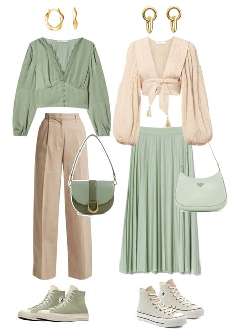 #mintgreenoutfit #lightgreen #sagegreen #greenoutfit #beigeoutfit #fashion #girly #converseoutfit #converse Mint Green Outfit Ideas, Mint Green Outfits, Prague Fashion, Silver Outfits, High School Outfits, School Clothes, White Outfit, Green Outfit, White Outfits