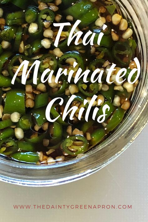 Thai Chili Vinegar, Asian Canning Recipes, Thai Chilies Recipes, Pickled Thai Chili Peppers, Thai Pepper Recipes, Thai Chili Recipes, Chili Recipe For Canning, Thai Chili Pepper Recipes, Thai Chili Sauce Recipe