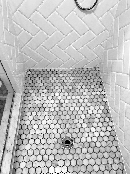 Top 50 Best Shower Floor Tile Ideas - Bathroom Flooring Designs Shower Floor Tile Ideas, Mediterranean Mosaic, Floor Tile Ideas, Flooring Designs, Marble Tile Bathroom, White Bathroom Tiles, Tile Remodel, Shower Floor Tile, Floor Tile Design