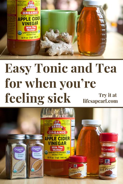 Try these simple recipes for a natural immune boosting tonic or tea. Get the recipes at Life's A Pearl. Sick Tea Recipes, Recipes For Sickness, Sick Tea, Sick Food, Ginger Beer Recipe, Healthy Beverages, Tonic Recipe, Sick Remedies, Losing 40 Pounds