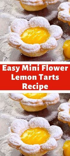 Flower Lemon Tarts, Easy Xmas Dessert, Mini Lemon Tarts, Easy Tart Recipes, Lemon Tarts, Lemon Tart Recipe, Flower Desserts, Xmas Desserts, Tarts Recipe