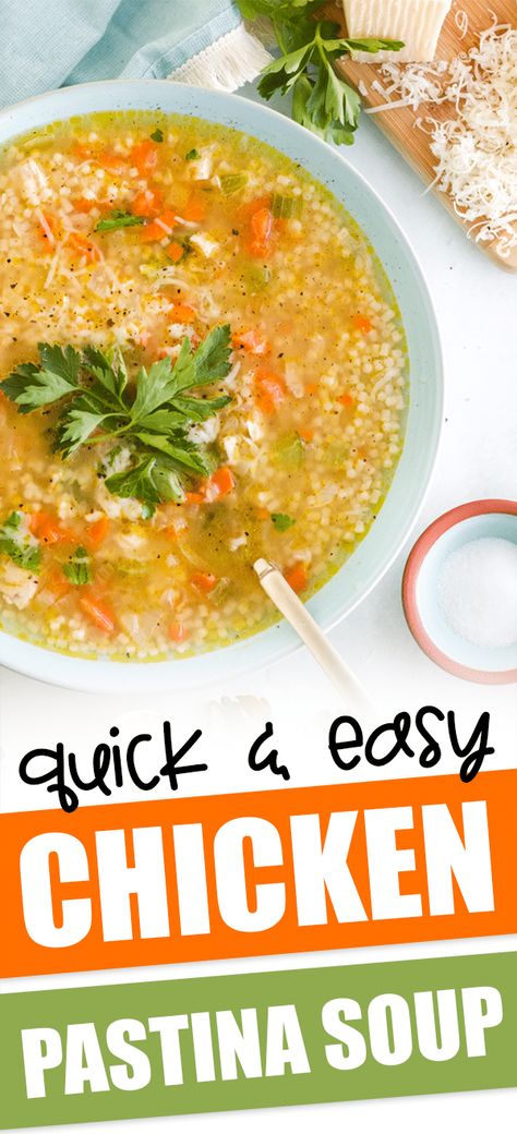 Quick Pastina Soup, Chicken Noodle Soup Pastina, Pastina Recipes Soup, Chicken Pastina Soup Recipe, Chicken Pastina Soup, Pastina Pasta, Chicken Pastina, Pastina Recipes, Pastina Soup