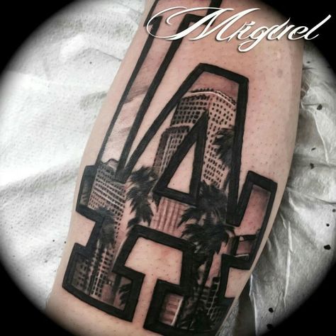 Los Angeles Hand Tattoo, La Tattoo Design, Los Angeles Tattoo Ideas California, East Los Angeles Tattoo, Los Angeles City Tattoo Ideas, La Tattoo Los Angeles, La Tattoo Ideas, La Tattoo Ideas Los Angeles Tat, La Dodgers Tattoo