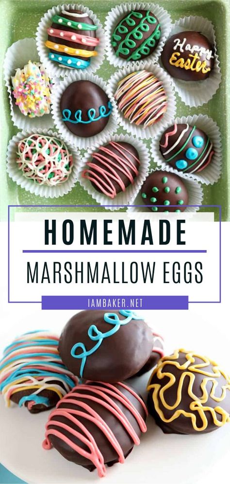 Easter Menu Ideas, Marshmallow Eggs, Easy Easter Treats, Homemade Marshmallow, Marshmallow Dip, Easter Treat Bags, Chocolate Covered Marshmallows, Easter Sweets, Easter Menu