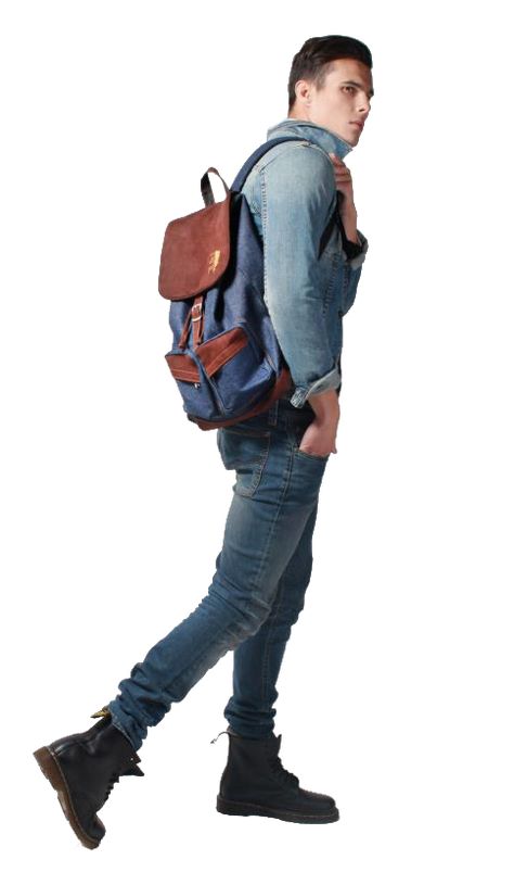 Walking With Backpack Reference, Person Wearing Backpack Reference, Guy Walking Reference, People Walking Png, Model Vivant, Photoshop Transparent, Walking Reference, People Photoshop, Backpack Jeans