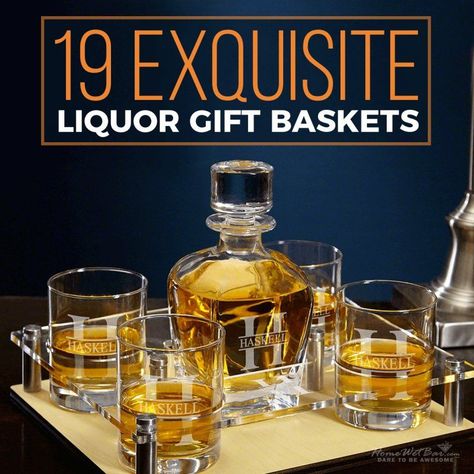 These liquor gift baskets make the perfect gifts that the recipients will love. #liquorgiftbaskets #giftbasket #alcoholgifts Whiskey Basket Ideas, Liquor Gift Baskets Men, Whiskey Gift Basket, Bourbon Gifts Basket, Alcohol Basket, Whiskey Gifts Basket, Booze Gift, Alcohol Gift Baskets, Liquor Gift Baskets