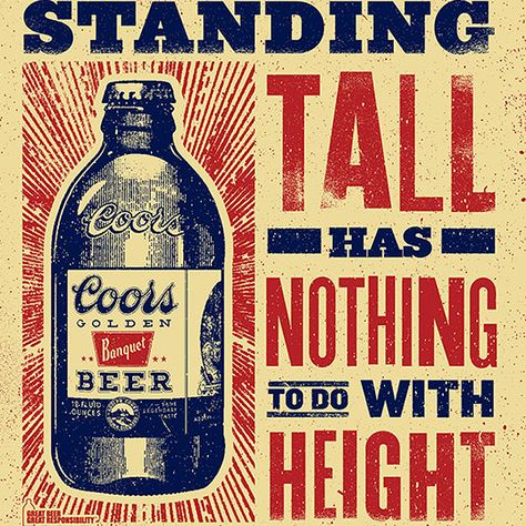 Coors beer ad designed by Two Arms Inc. Beer Advertisement, Coors Banquet, Beer Illustration, Rodeo Poster, Vintage Beer Labels, Frat Coolers, Beer Advertising, Beer Prints, Beer Ad