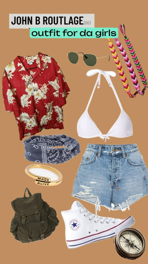 John B Style Outer Banks, Outer Banks Outfits John B, Pogues Vs Kooks Outfits, Cute Outer Banks Outfits, Jj Maybank Outfit Ideas, Outer Banks Girl Outfits, John B Outfits, Pouge Life Outfit, Jj Aesthetic